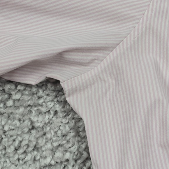 Mizzen Main‎ Shirt Men XL Pink White Button Trim Fit Performance Office READ - Picture 7 of 12